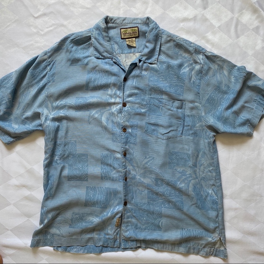 Jamaica Jaxx 100% silk button up